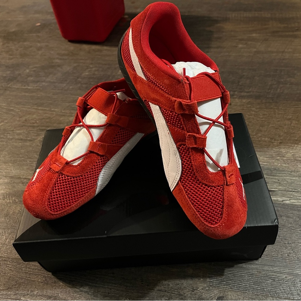 Puma Red and White Athletic Shoes